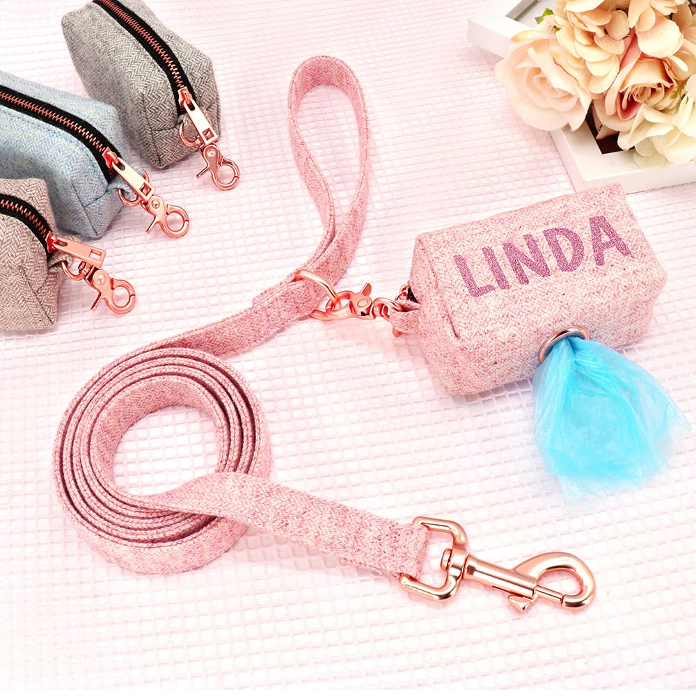 Personalized Poop Bag And Leash Set