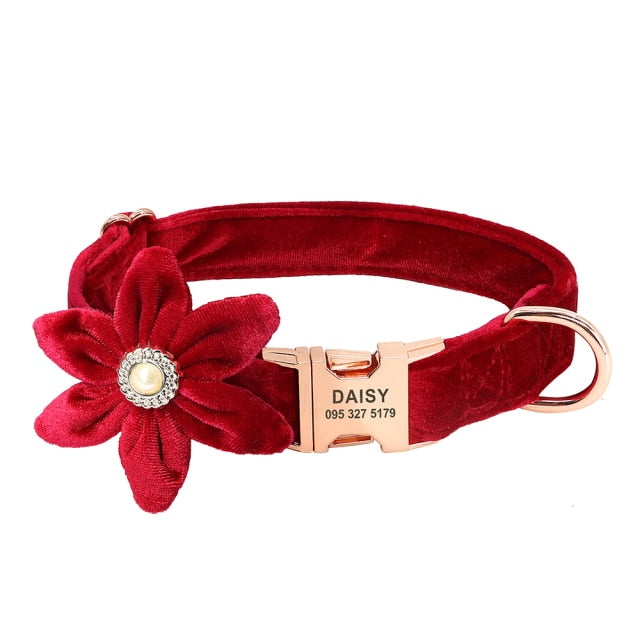 Personalized Floral Fleece Collar