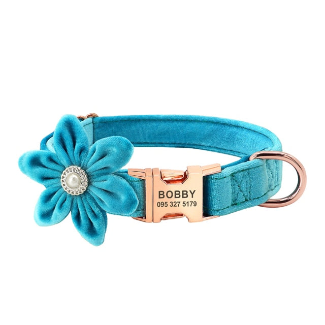 Personalized Floral Fleece Collar