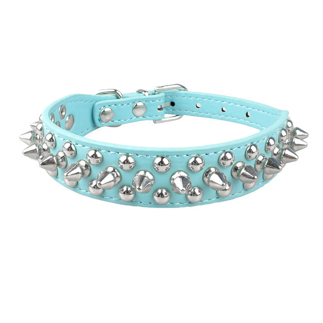Spiked Rivet Studded Leather Collars-Pawsitivetrends