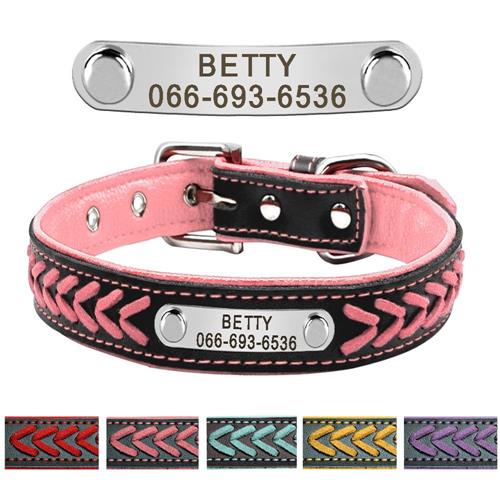 Personalized Engraved Leather Adjustable Dog Collar-Pawsitivetrends